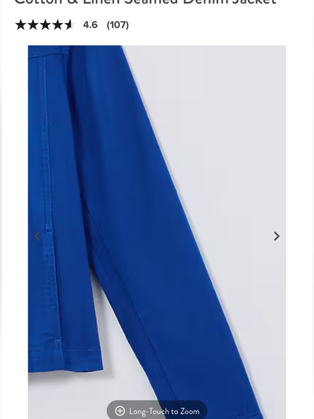 $129 J. Jill Cotton & Linen Seamed Denim Jacket Vibrant Blue Sz large excellent - Picture 4 of 12